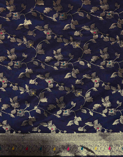 Blue Silk Woven Banarasi Saree