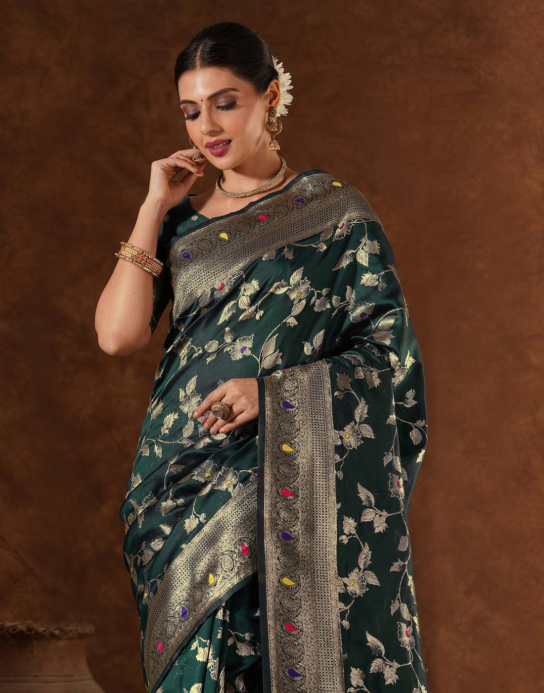 Green Silk Woven Banarasi Saree