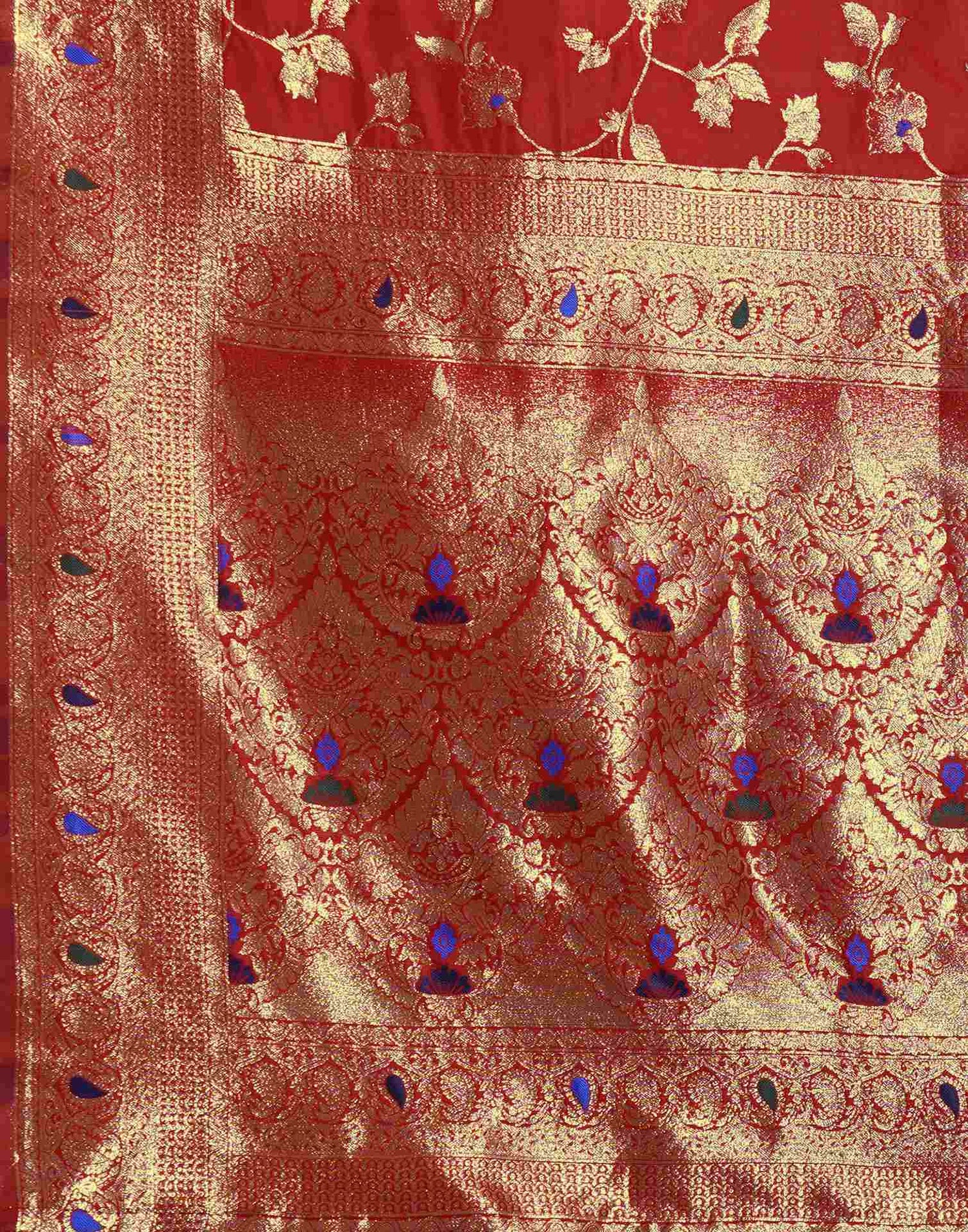 Red Silk Woven Banarasi Saree