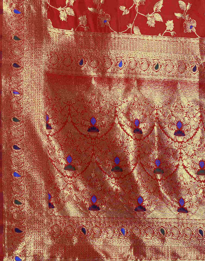 Red Silk Woven Banarasi Saree