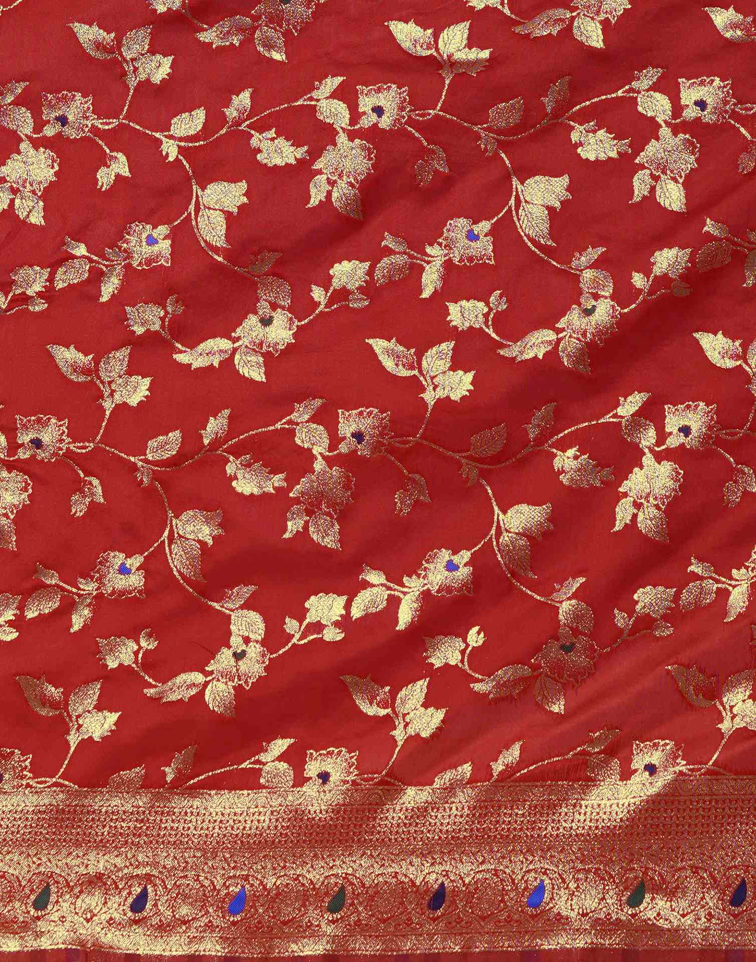 Red Silk Woven Banarasi Saree
