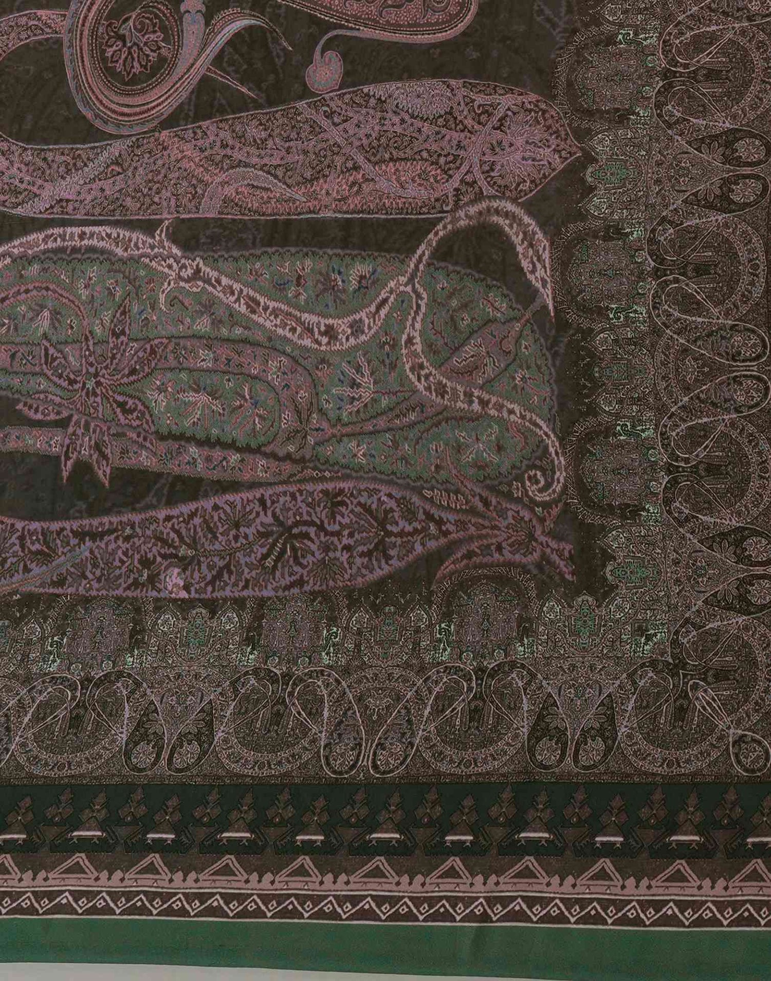 Green Satin Printed Saree