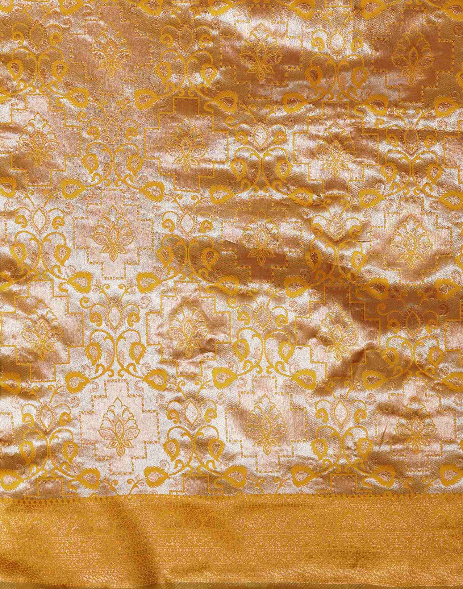 Yellow Silk Woven Saree