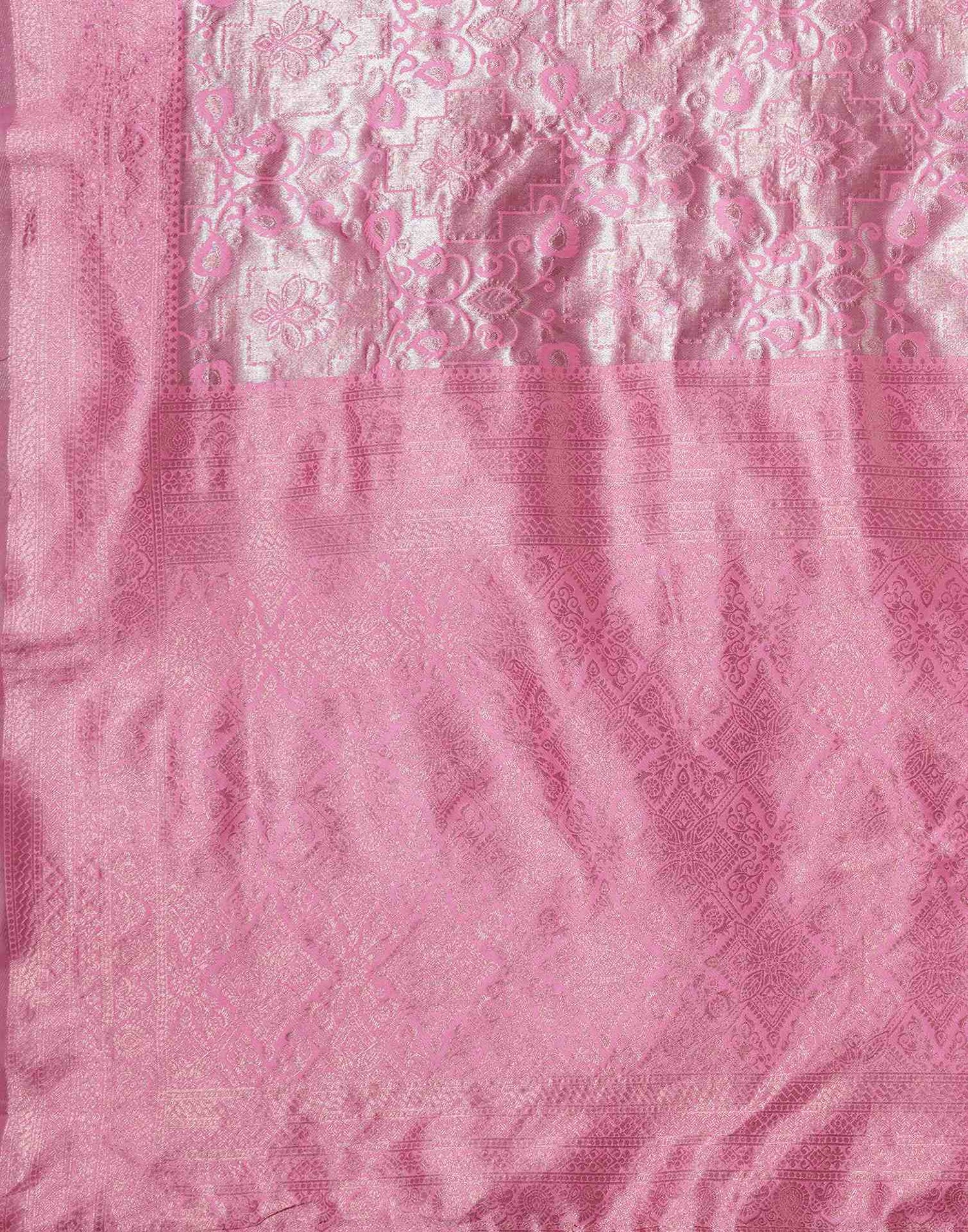 Pink Silk Woven Saree