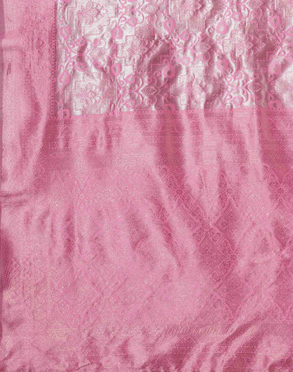 Pink Silk Woven Saree