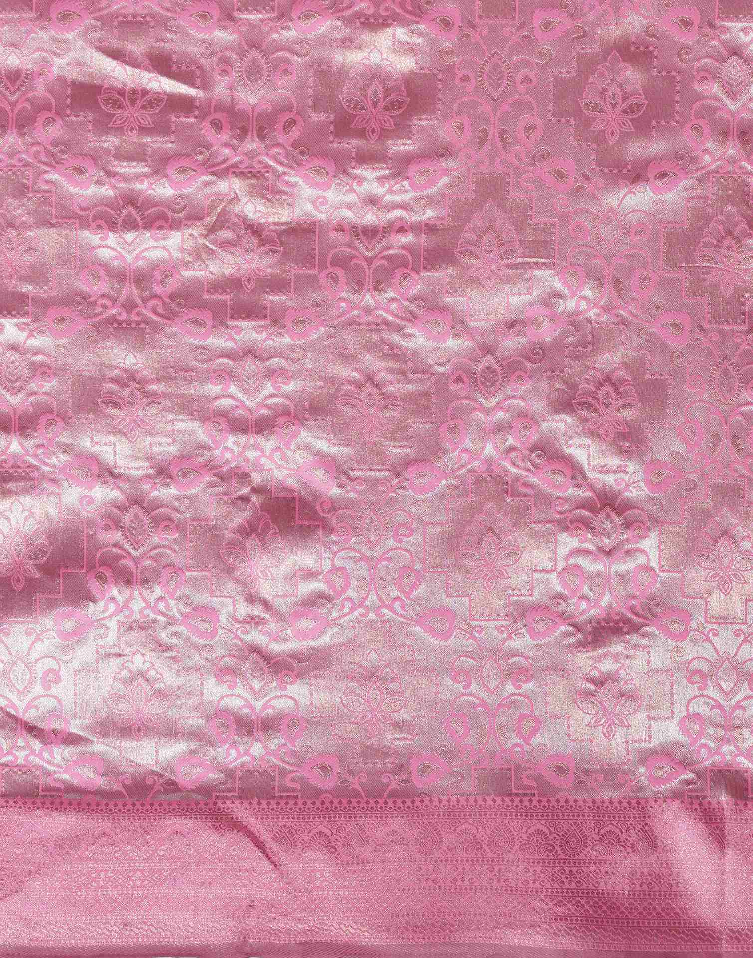 Pink Silk Woven Saree