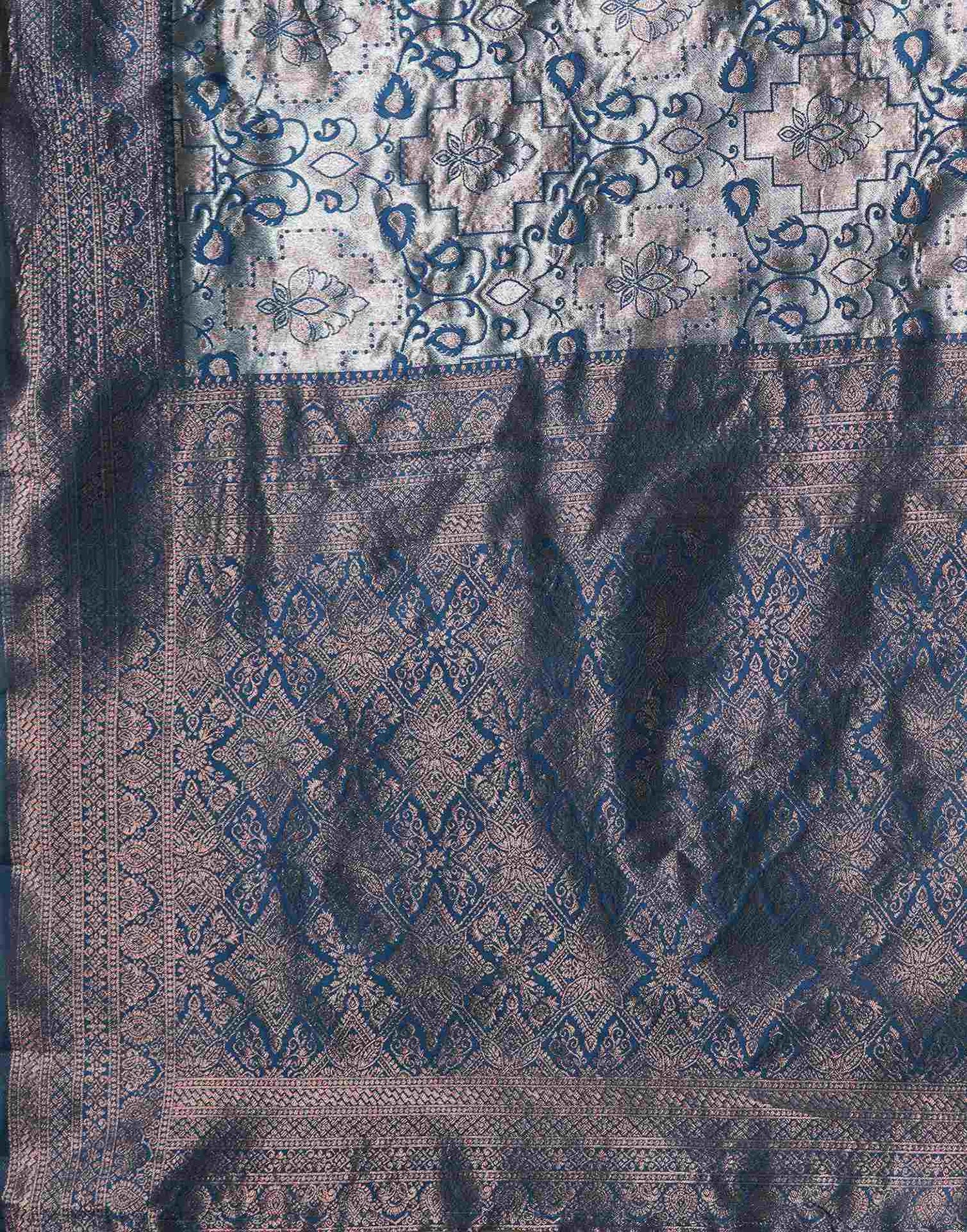 Blue Silk Woven Saree