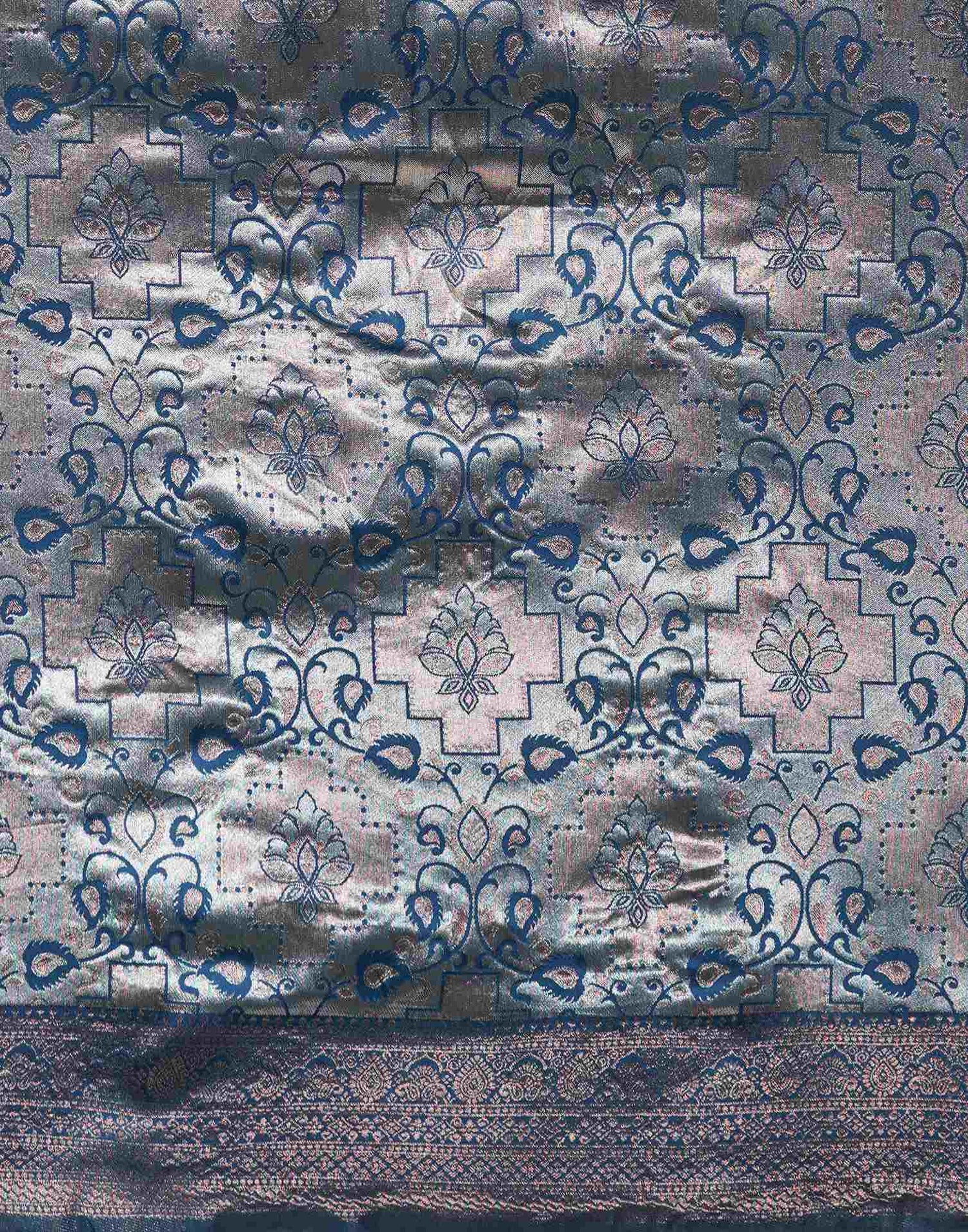 Blue Silk Woven Saree