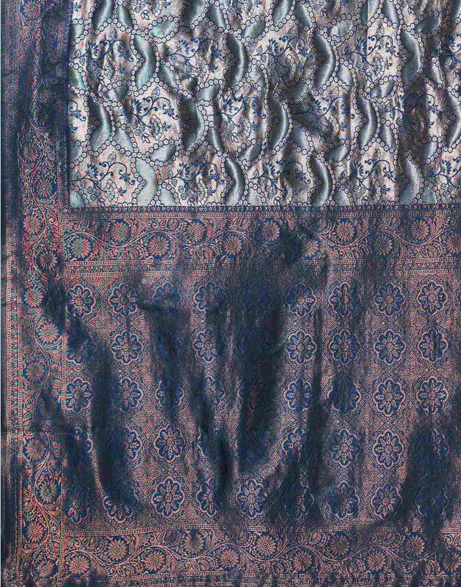 Blue Silk Woven Saree