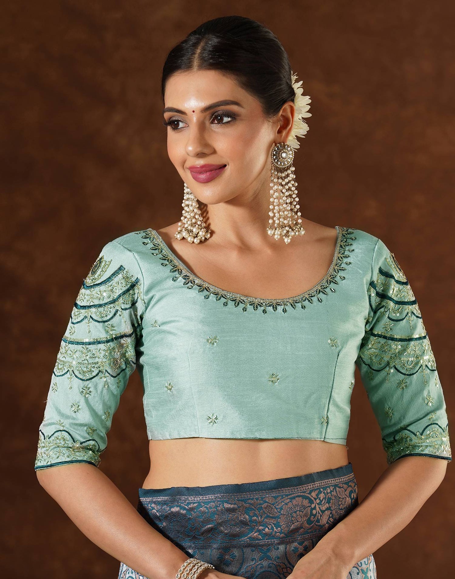Blue Silk Woven Saree