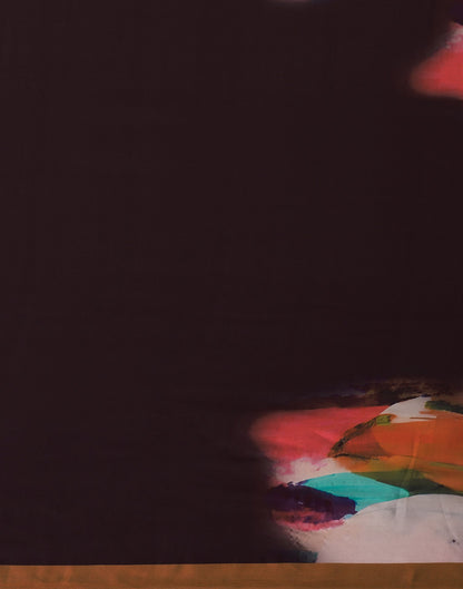 Multicoloured Satin Printed Saree