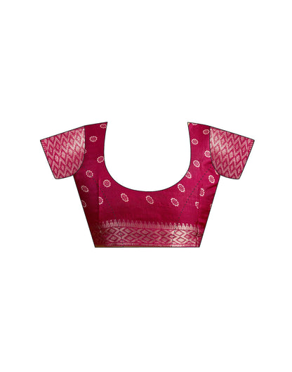 Purple Silk Printed Bandhani Saree