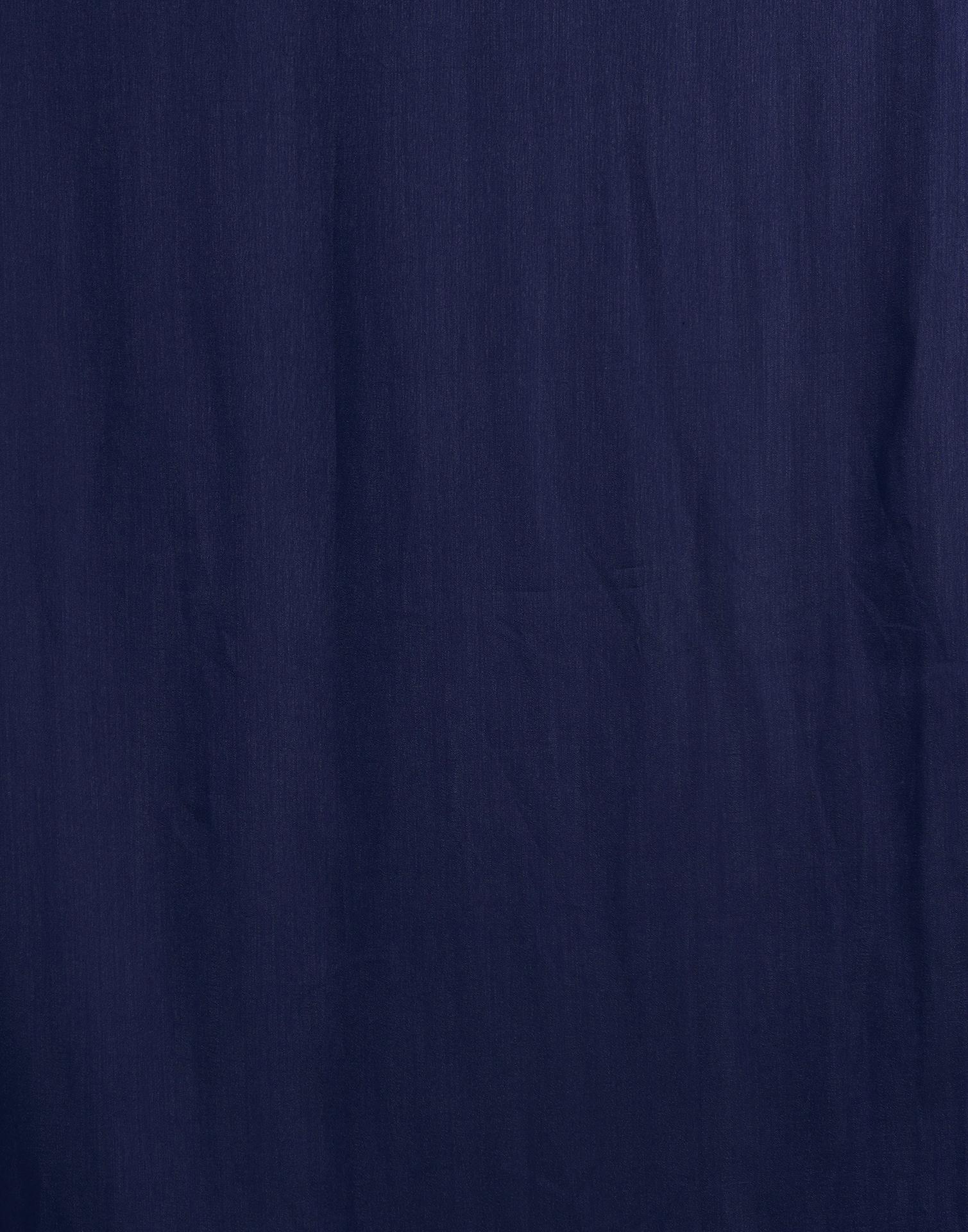 Blue Vichitra Silk Lace Plain Saree