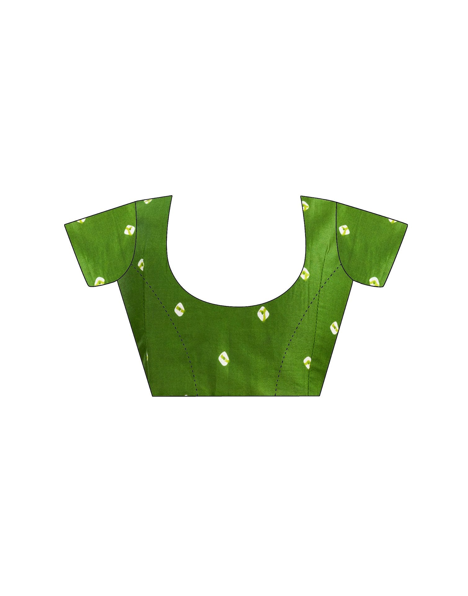 Green Cotton Printed Saree
