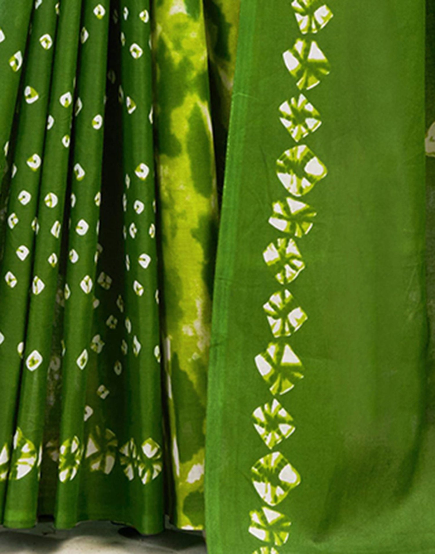 Green Cotton Printed Saree