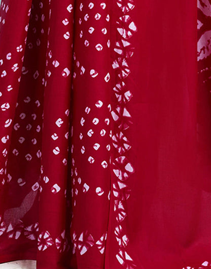 Red Cotton Printed Saree