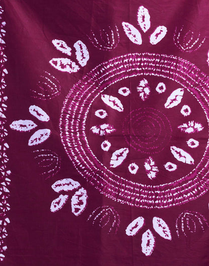 Purple Cotton Printed Saree