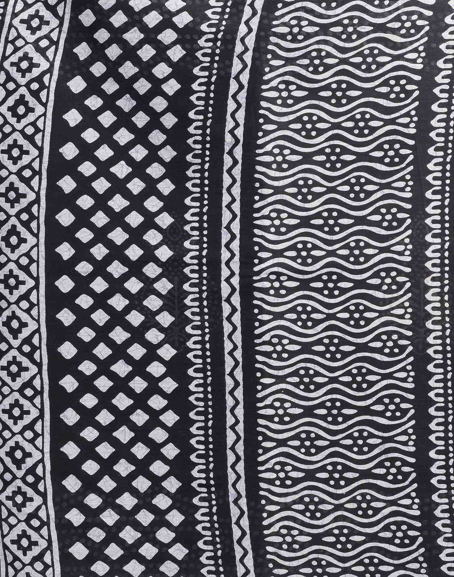 Black Cotton Printed Saree