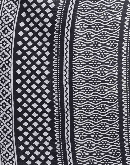 Black Cotton Printed Saree