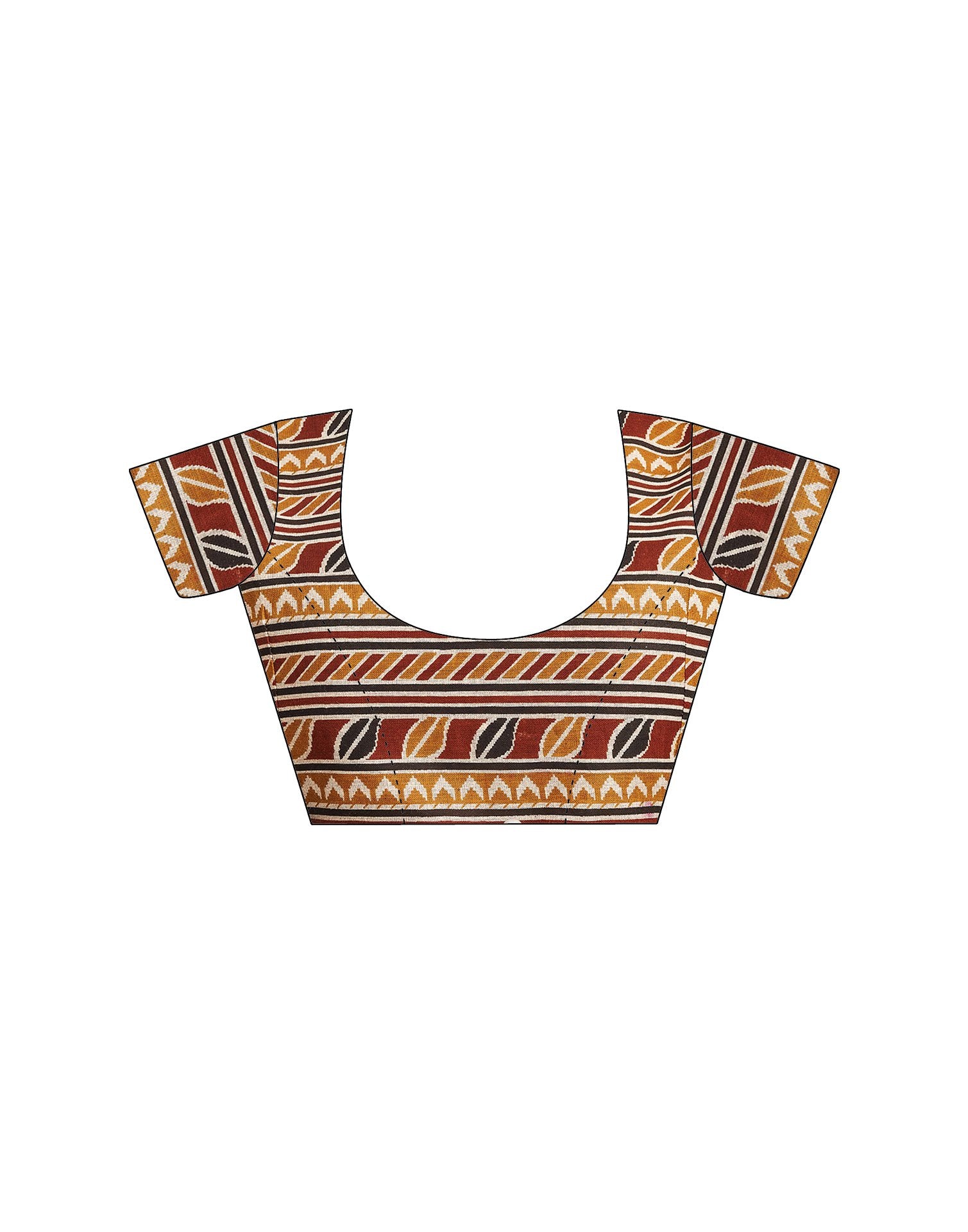 Brown Cotton Printed Saree