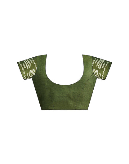 Green Cotton Printed Saree