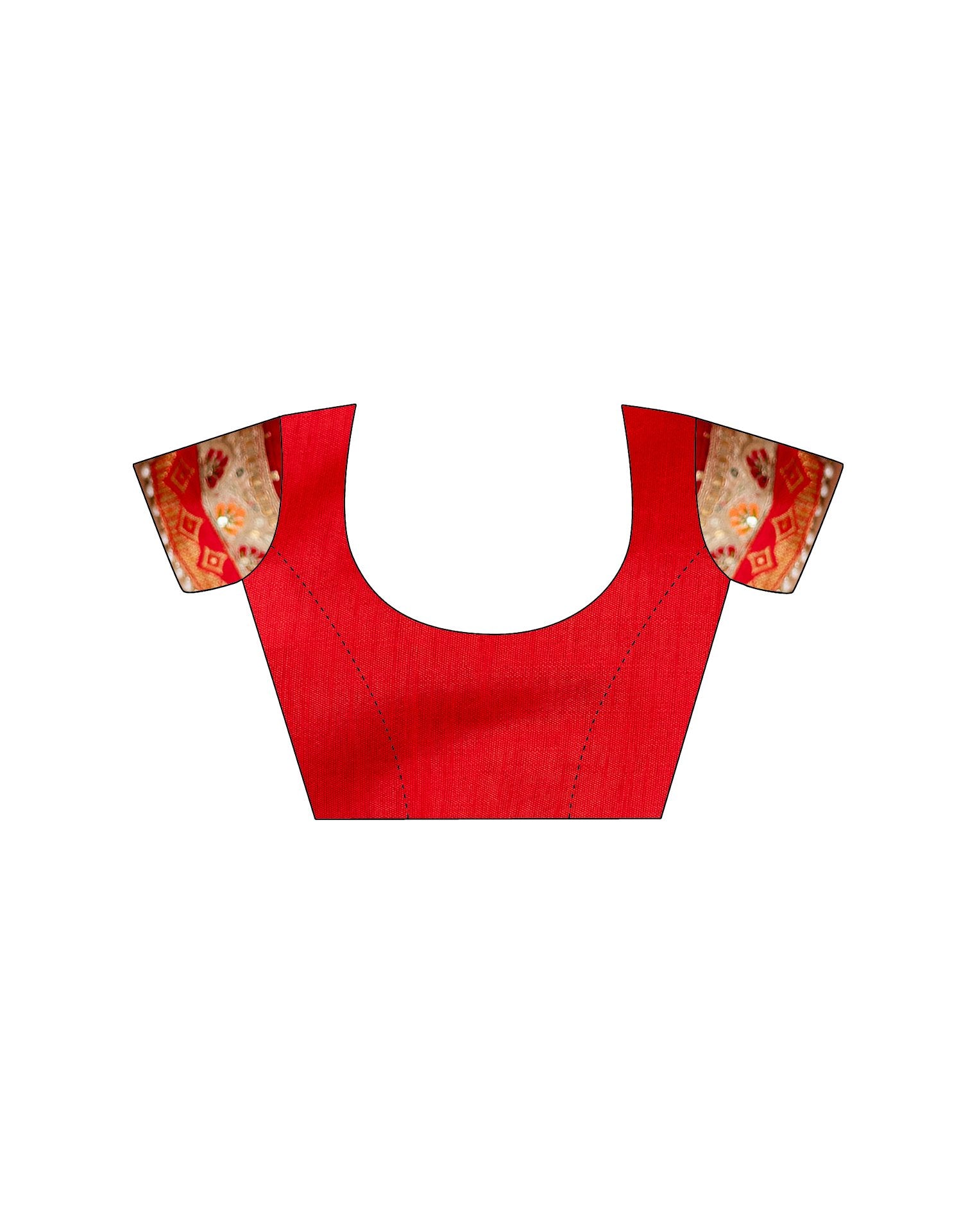 Red Silk Printed Bandhani Saree