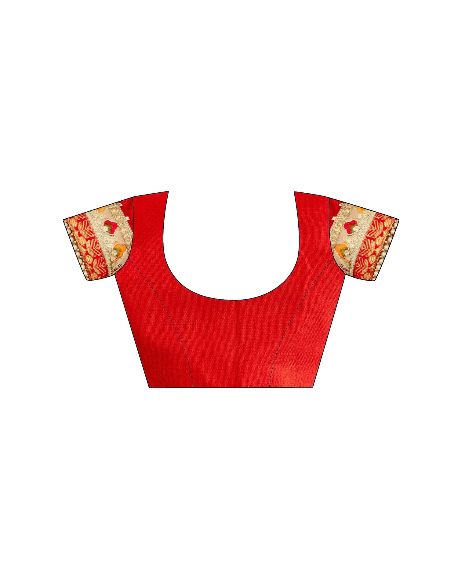 Orange Silk Printed Bandhani Saree