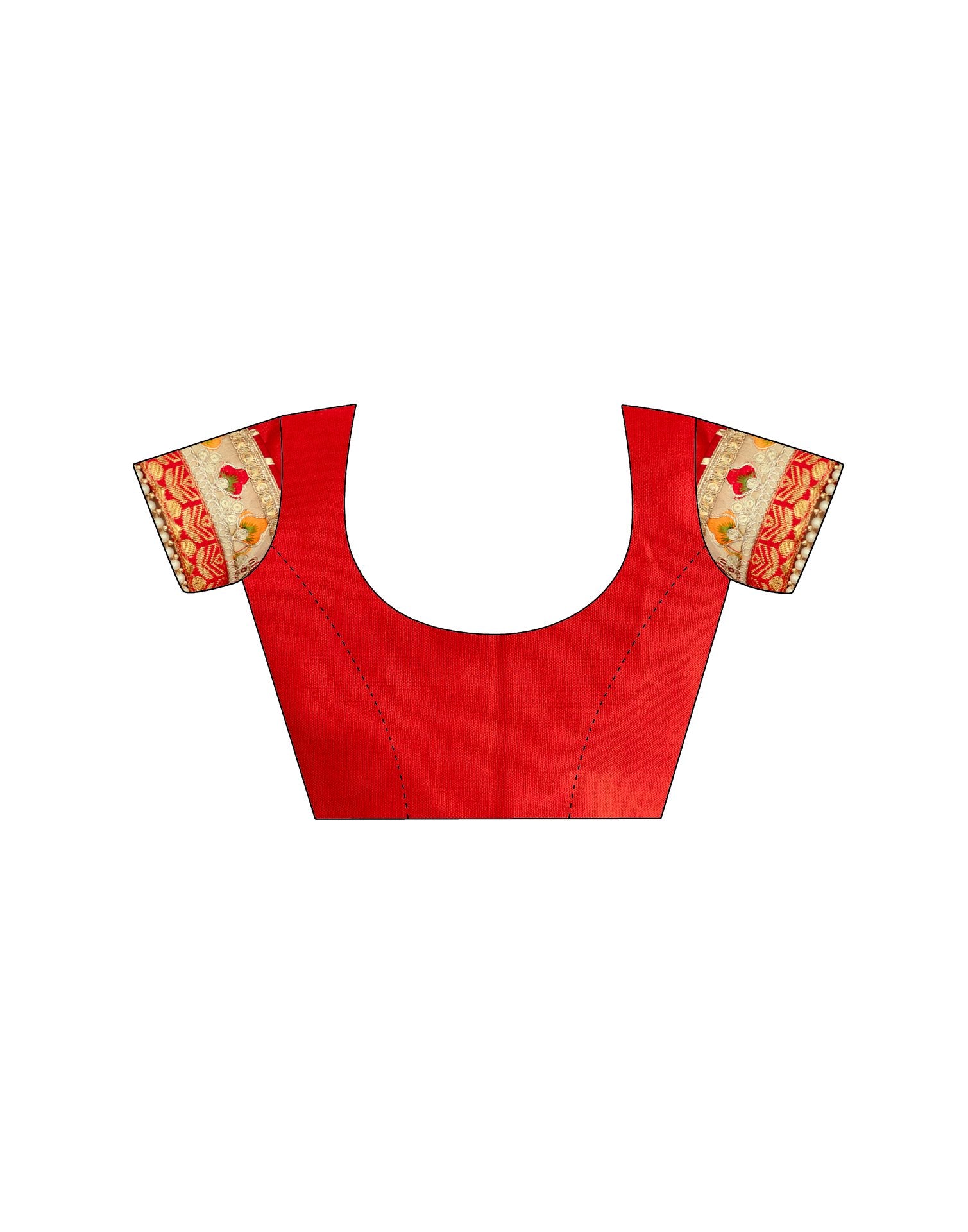 Orange Silk Printed Bandhani Saree