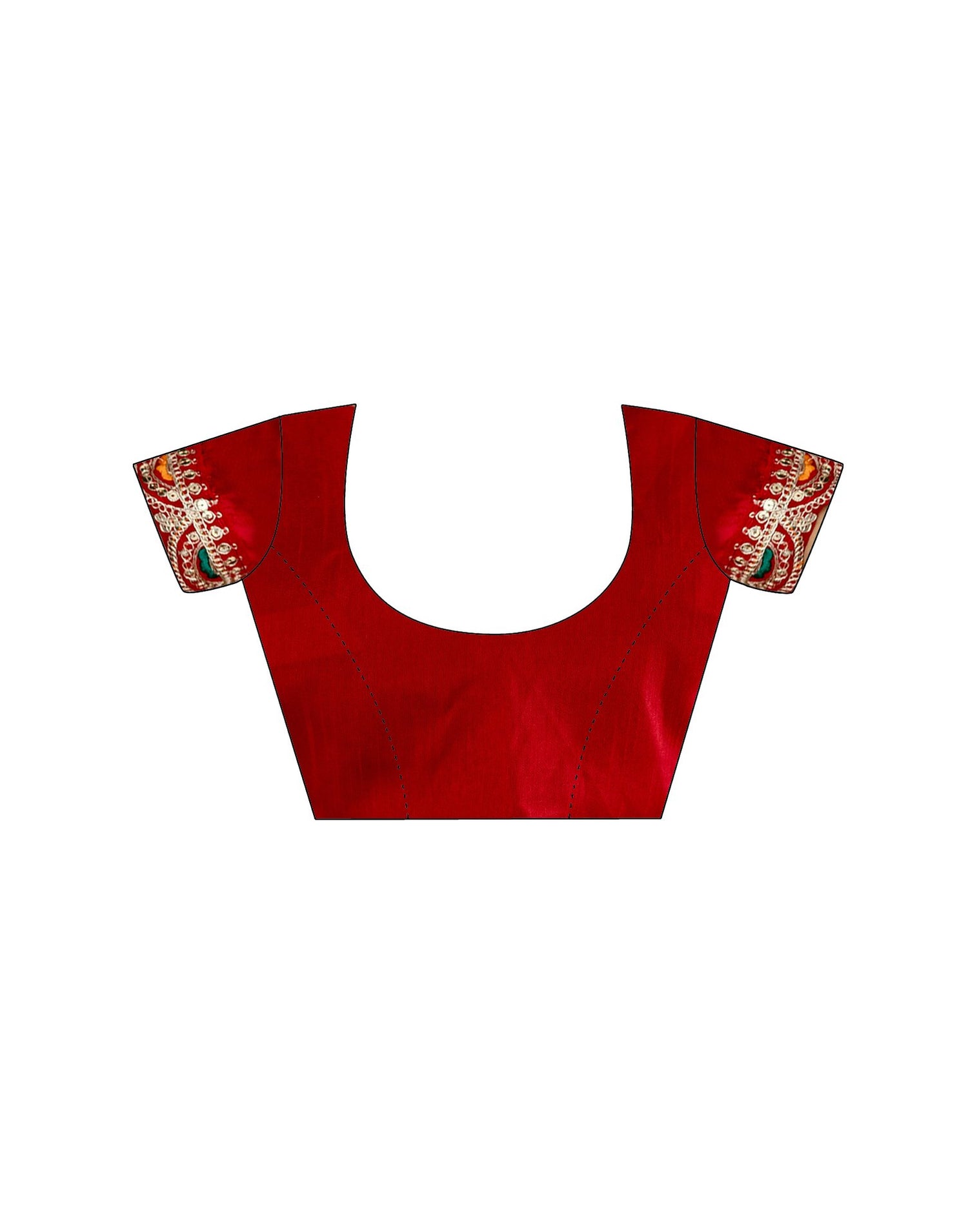 Red Georgette Printed Bandhani Saree
