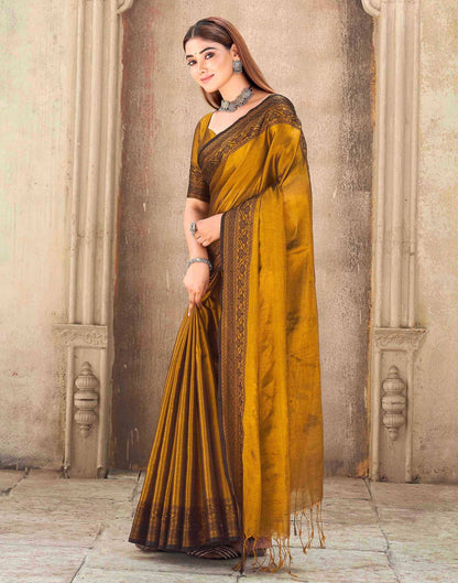 Golden Tissue Cotton Woven Saree