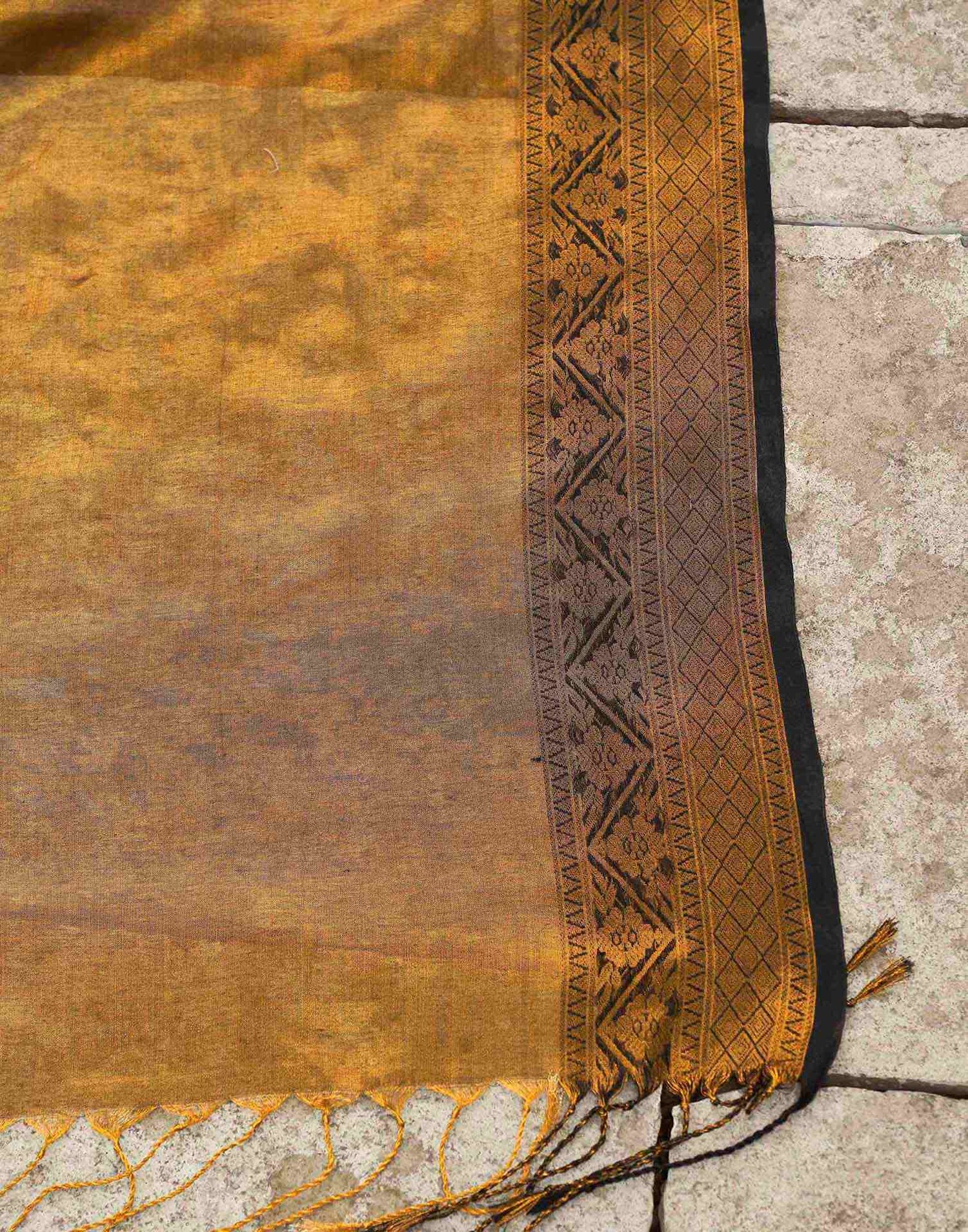 Golden Tissue Cotton Woven Saree