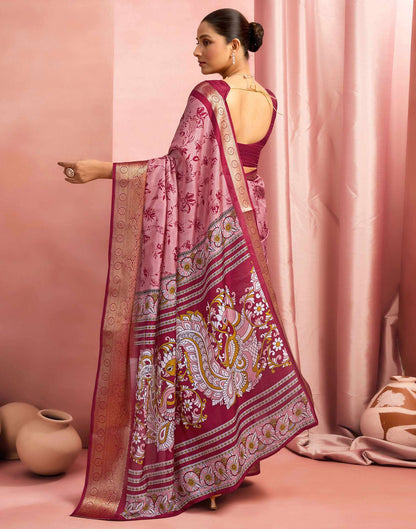 Red Silk Printed Saree