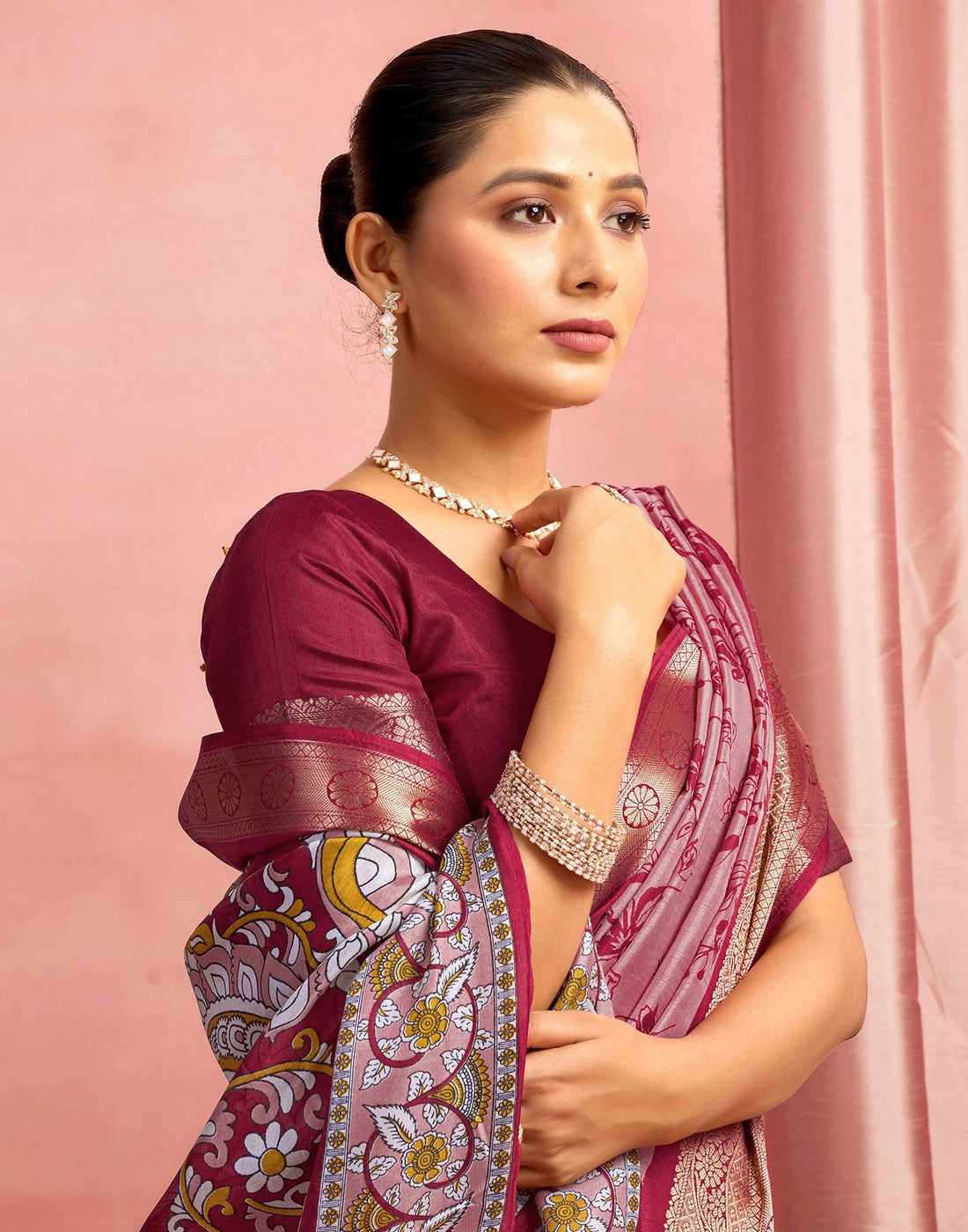 Red Silk Printed Saree