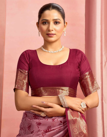 Red Silk Printed Saree