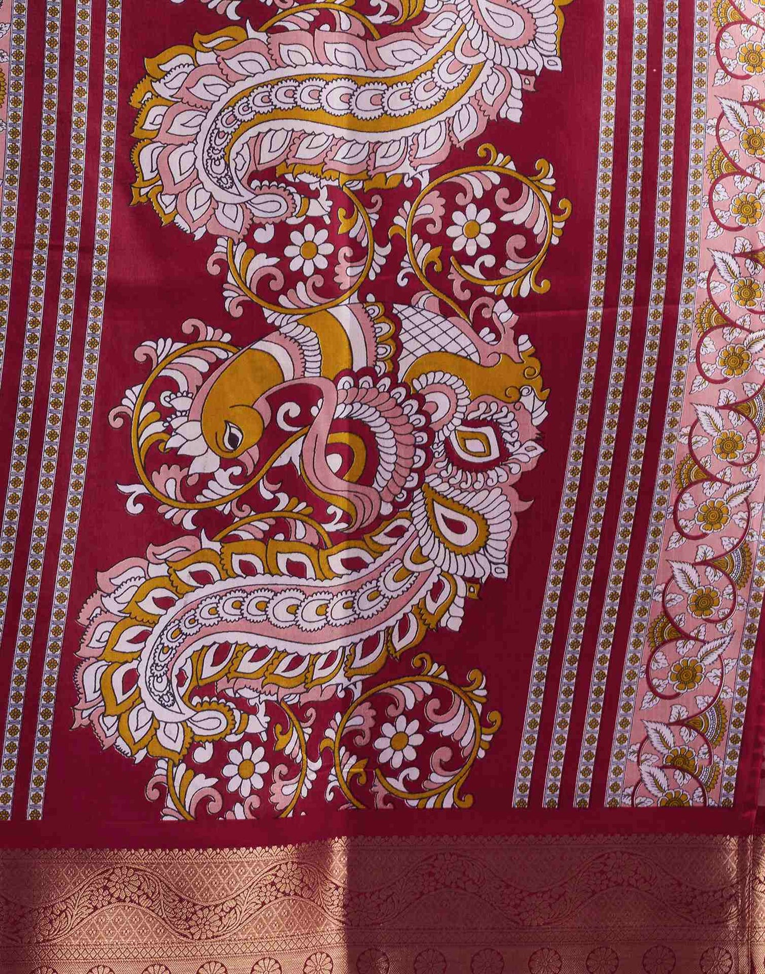 Red Silk Printed Saree