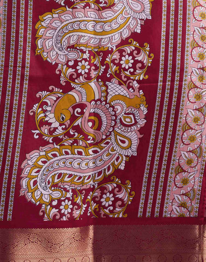 Red Silk Printed Saree