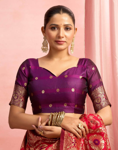 Red Silk Woven Banarasi Saree