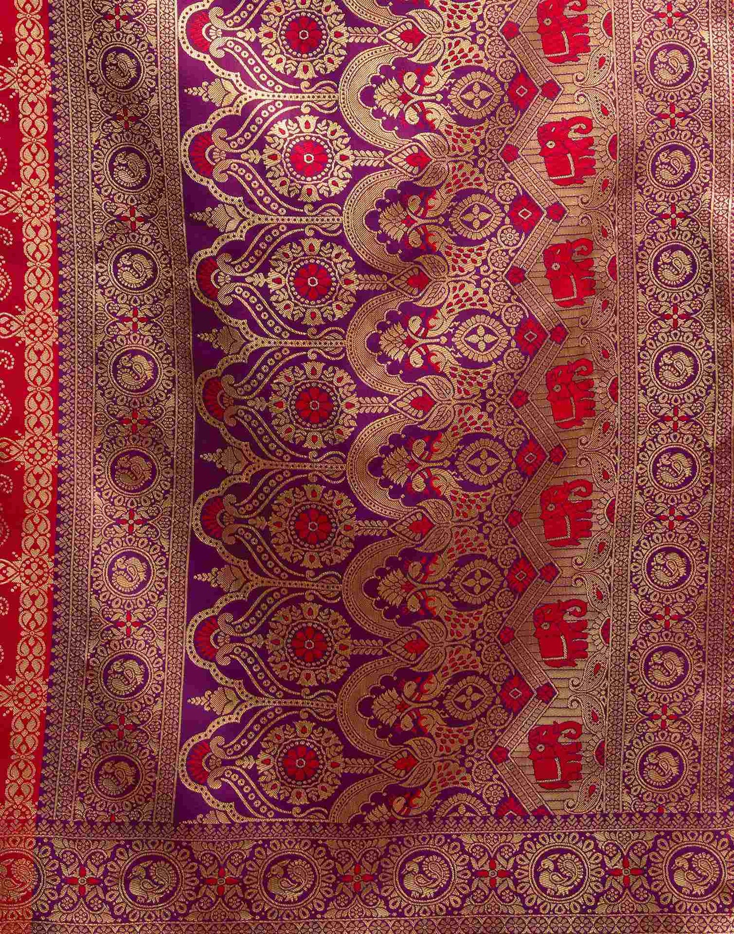 Red Silk Woven Banarasi Saree