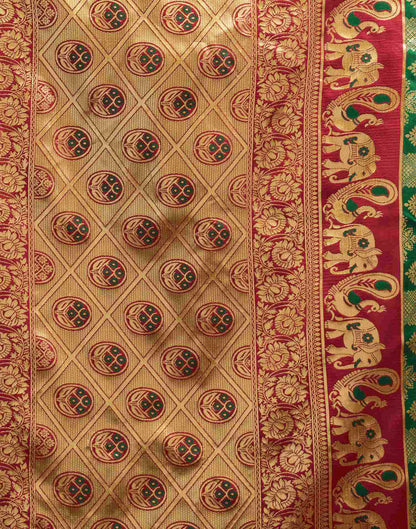 Dark Green Silk Woven Banarasi Saree