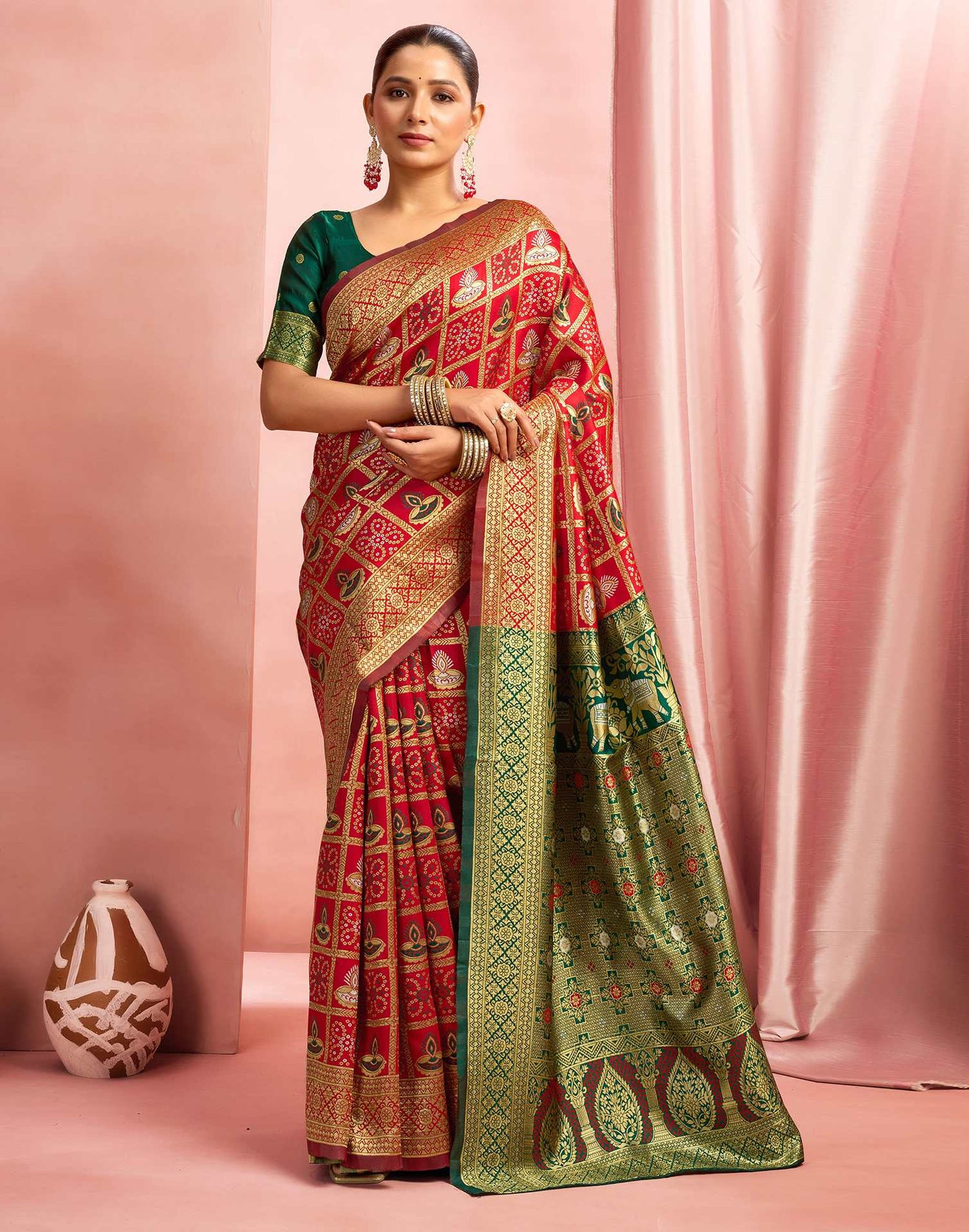 Red Silk Woven Patola Saree