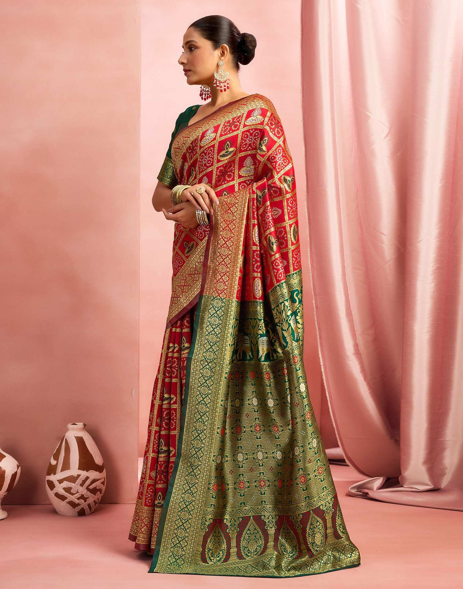 Red Silk Woven Patola Saree