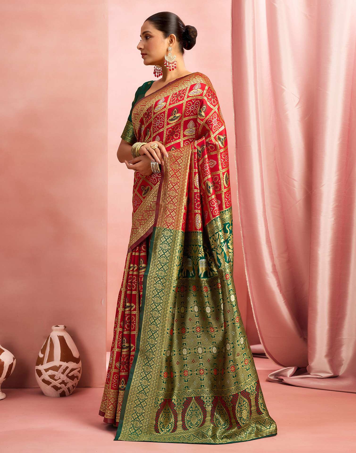 Red Silk Woven Patola Saree