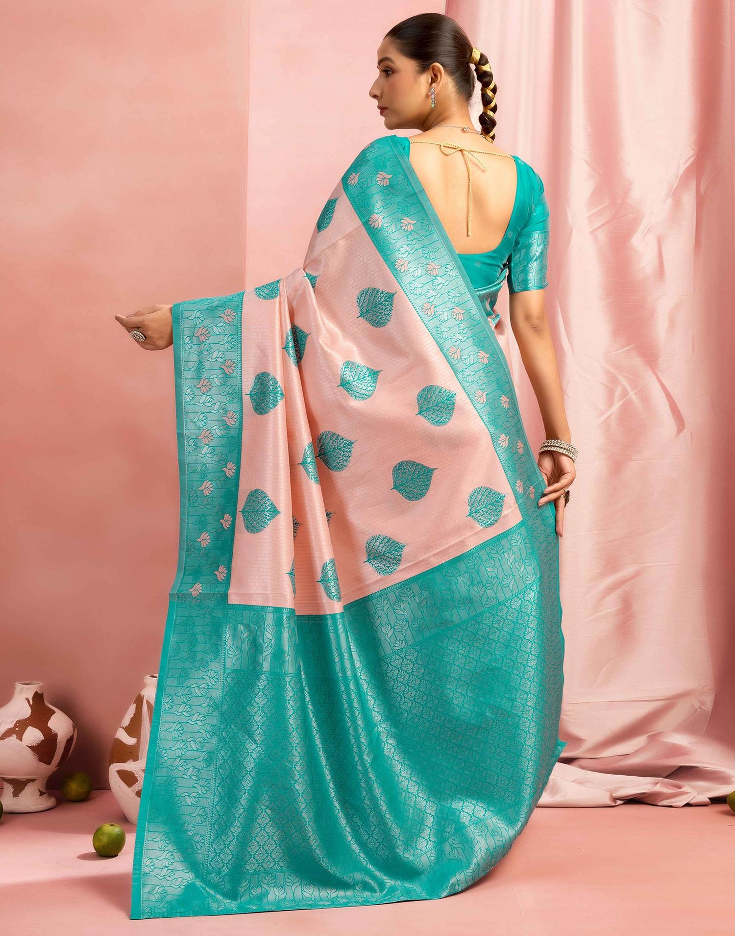 Rose Pink Silk Woven Saree