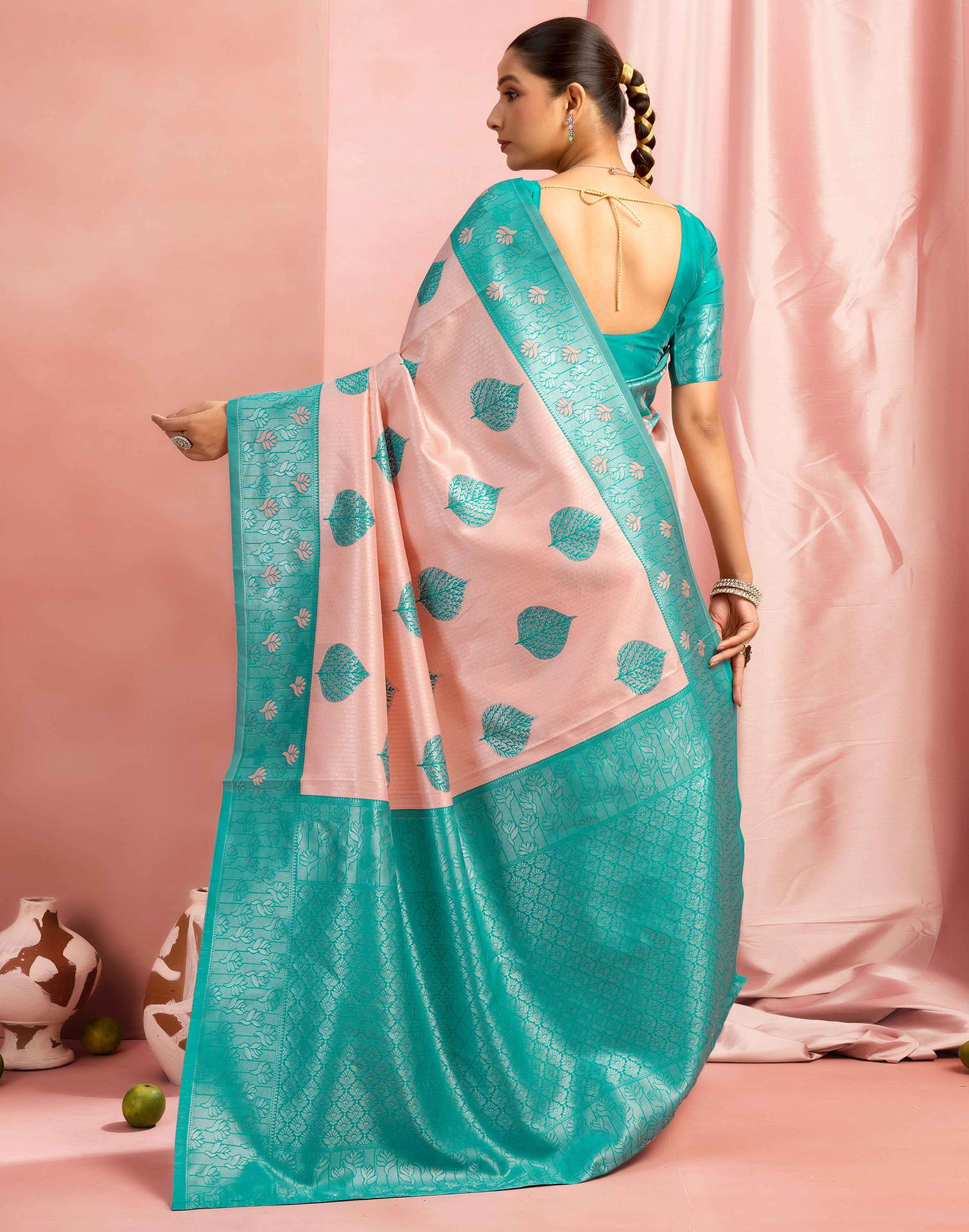 Rose Pink Silk Woven Saree