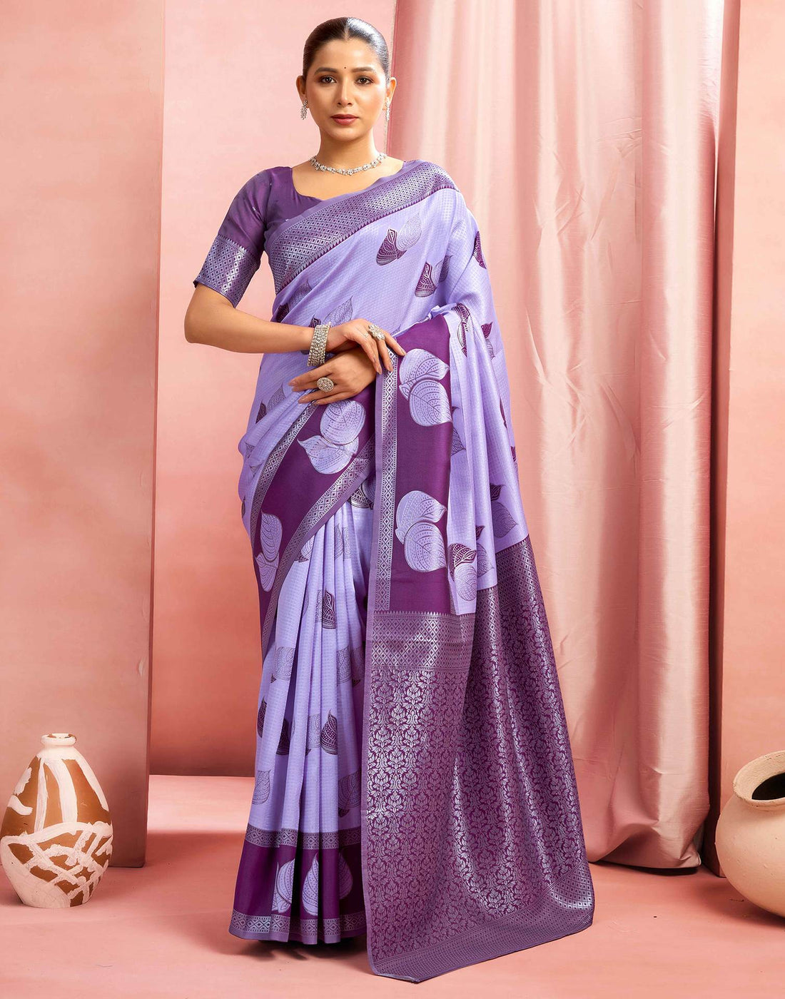 Light Purple Silk Woven Saree