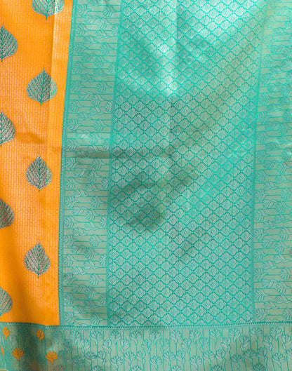 Yellow Silk Woven Saree