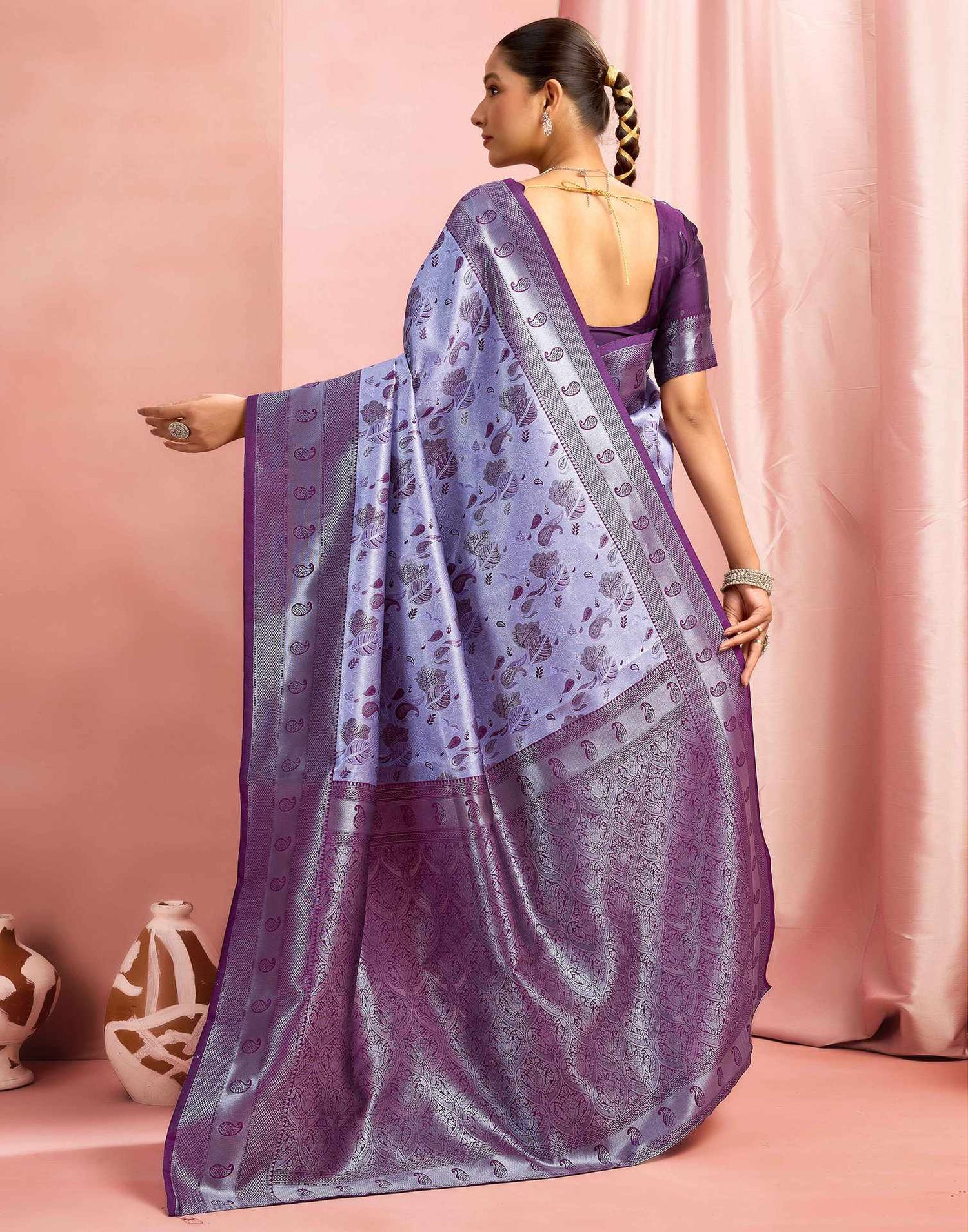Light Purple Silk Woven Saree