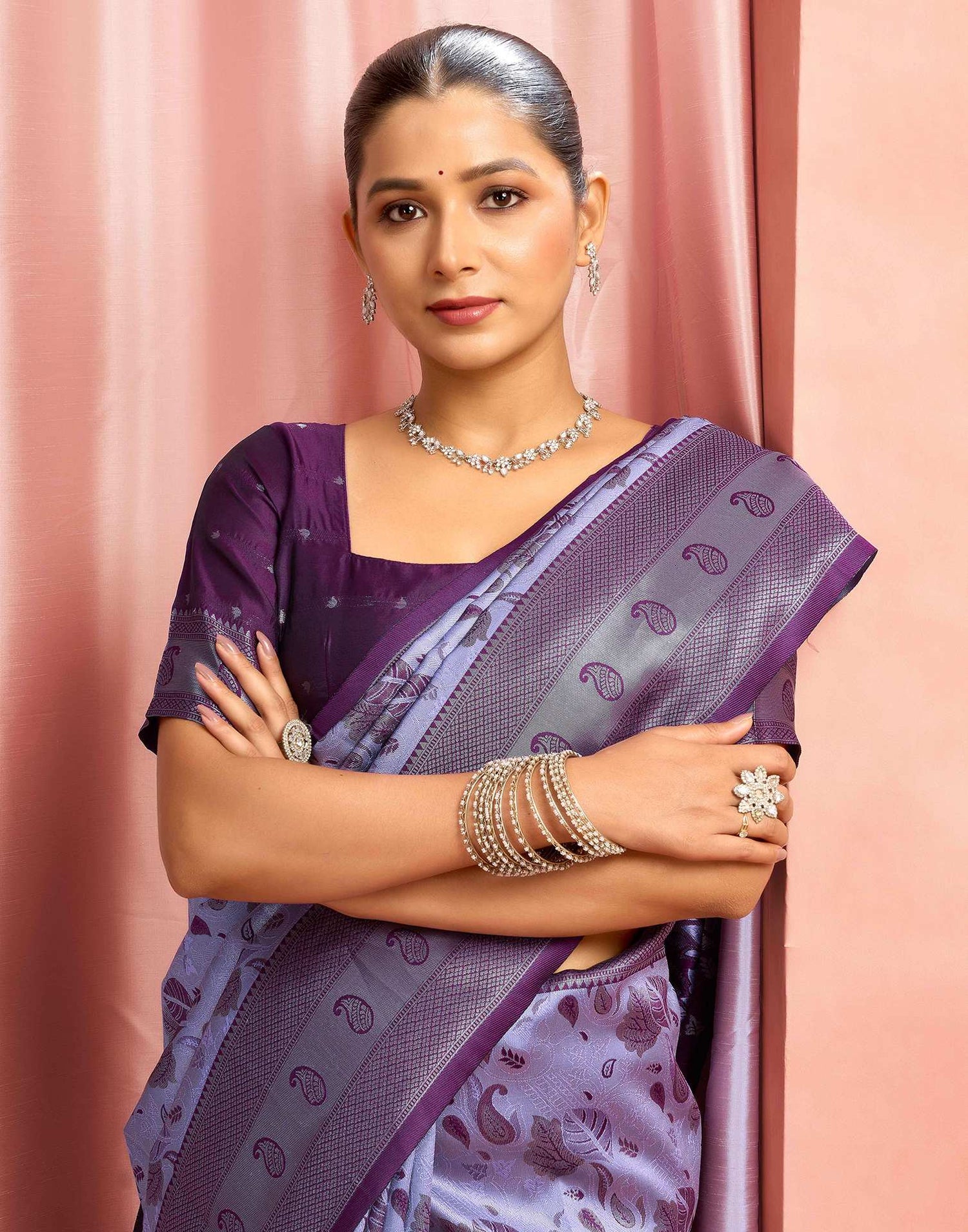 Light Purple Silk Woven Saree