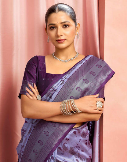 Light Purple Silk Woven Saree