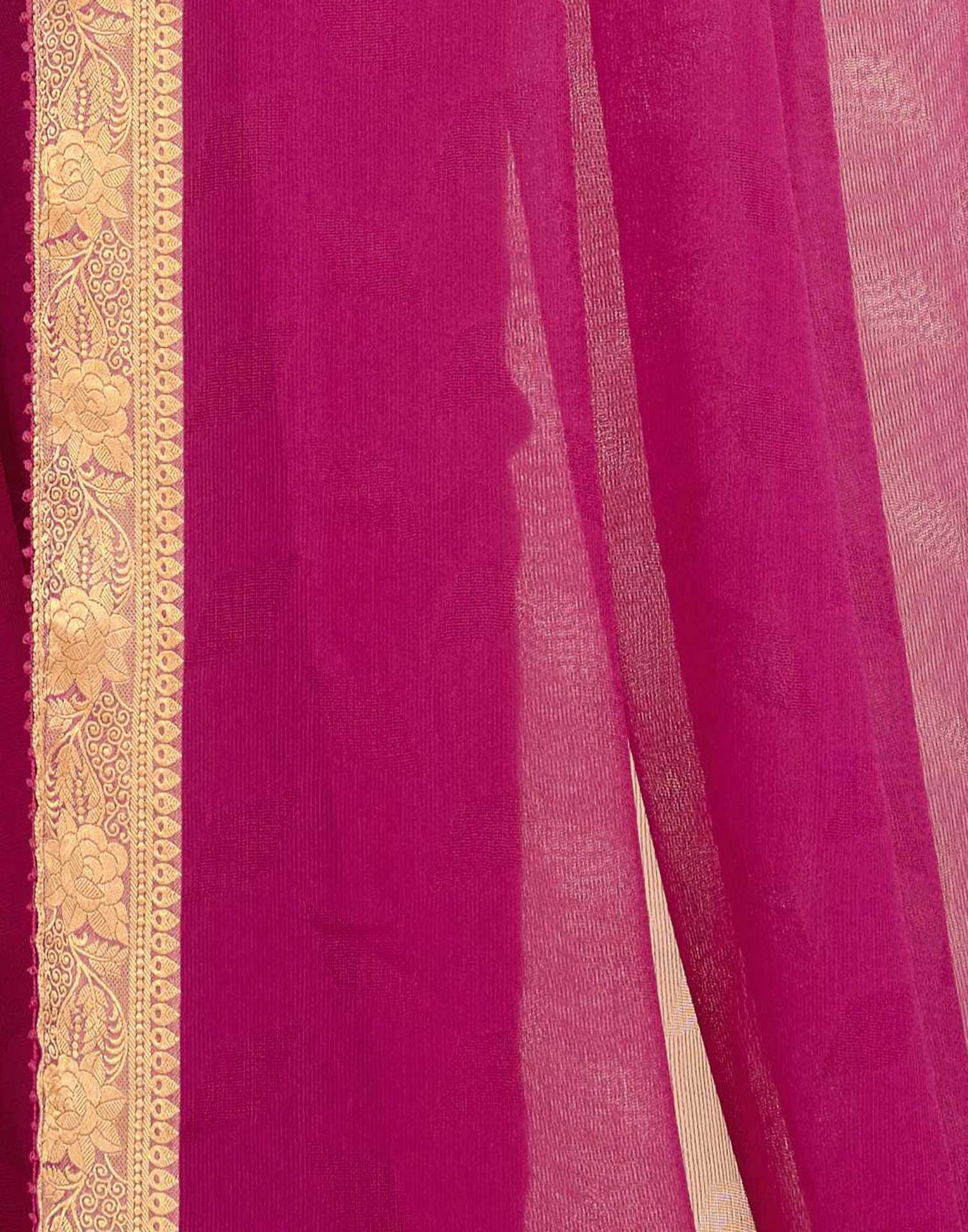 Pink Chiffon Lace Saree